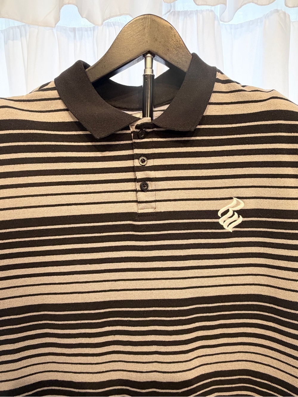 Rocawear Mens Black and Grey Stripped Short Sleeve Collard Polo Shirt Size Large - Picture 3 of 7